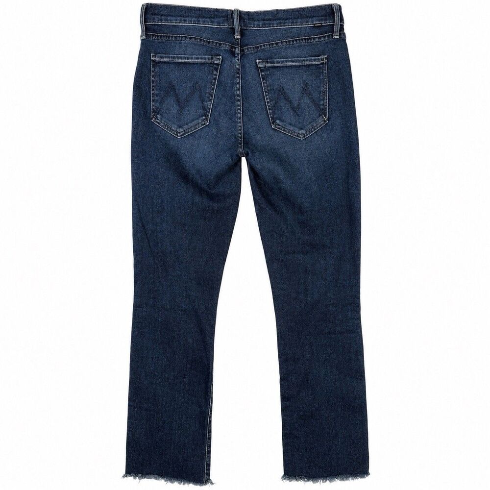 Mother The Rascal Ankle Snippet Jeans Womens 27 Moonlust Dark Wash Raw Hem